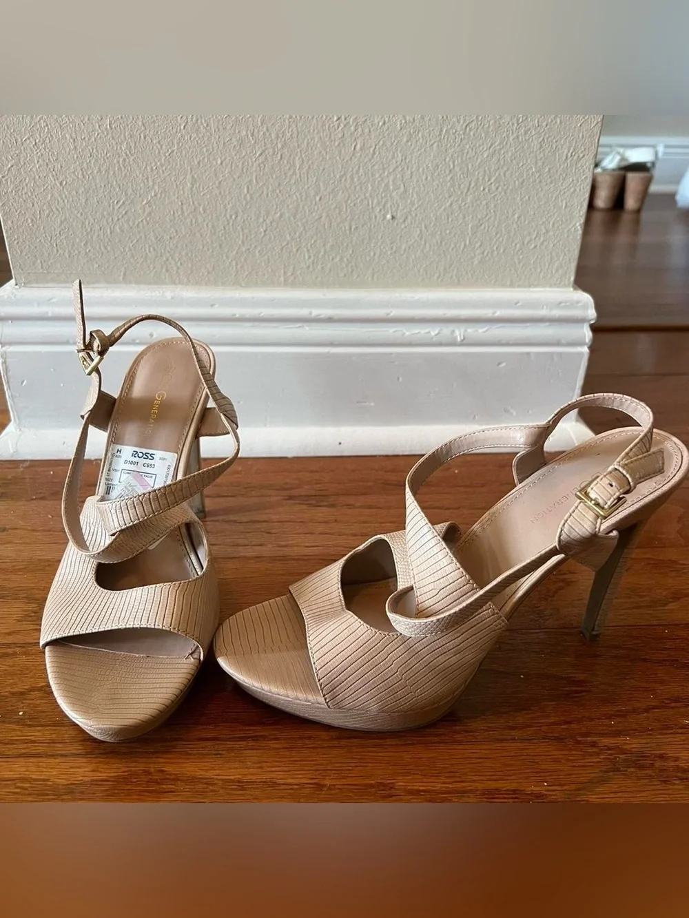Women's Nude Platform Wedge Sandals
